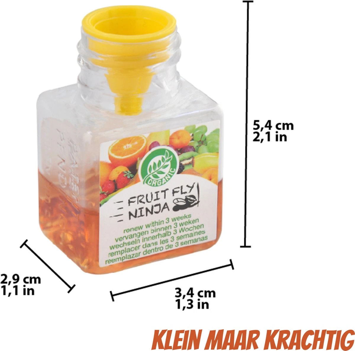 Super Ninja - Fruit Fly Ninja® - Fruitvliegjes Vanger - 100% Natuurlijk En Milieu Verantwoordelijk - 2 Pack - Afbeelding 3