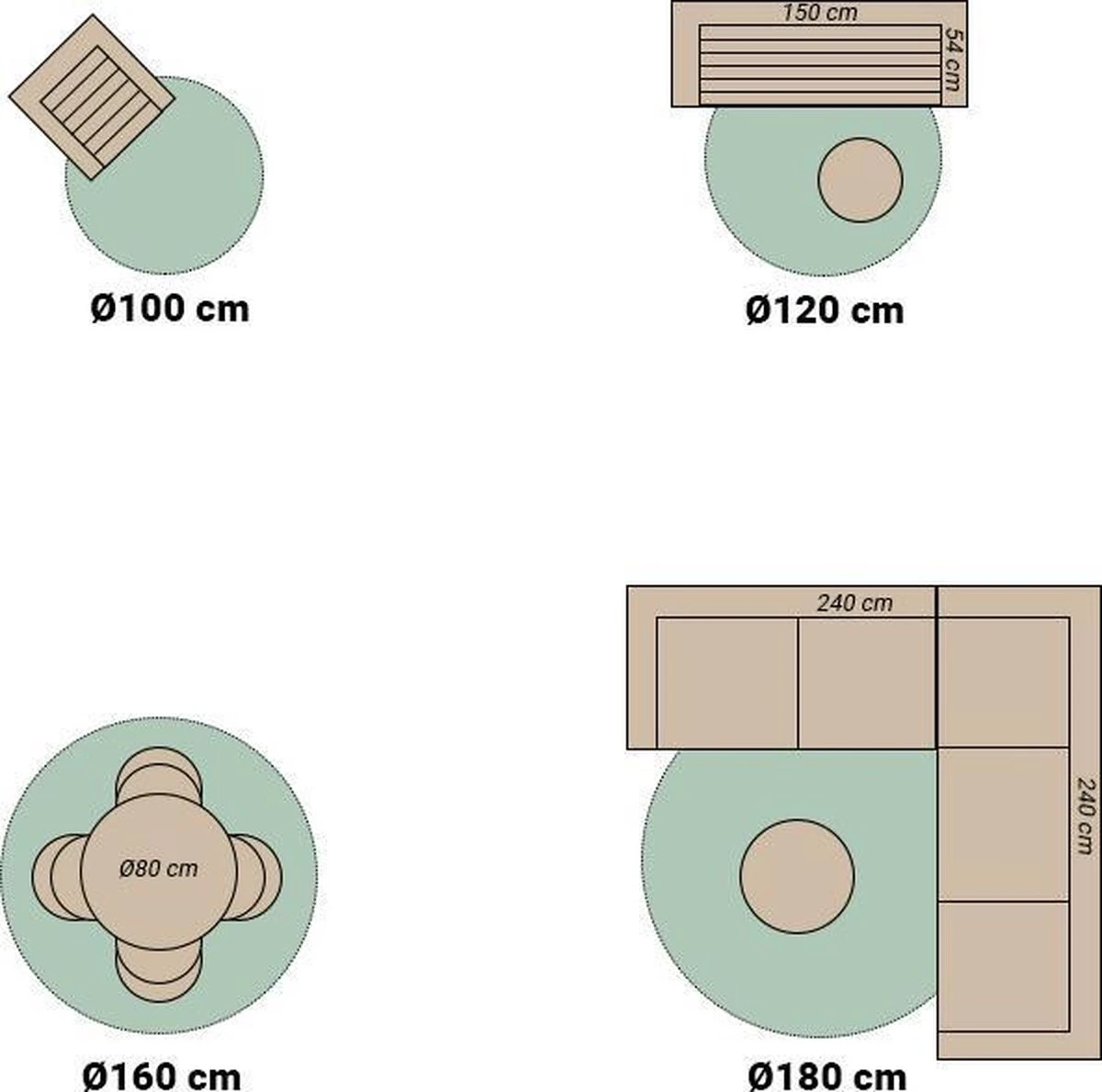 Rond Buitenkleed - Summer Azteca Grijs Ø 100cm - Afbeelding 2