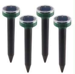 Merkloos 4x Solar Mollenverjager & Muizenverjager - Mollenbestrijding Ultrasoon Geluid Op Zonne-Energie - Anti Mollen & Muizen Verjager - Ongdierte Verjager