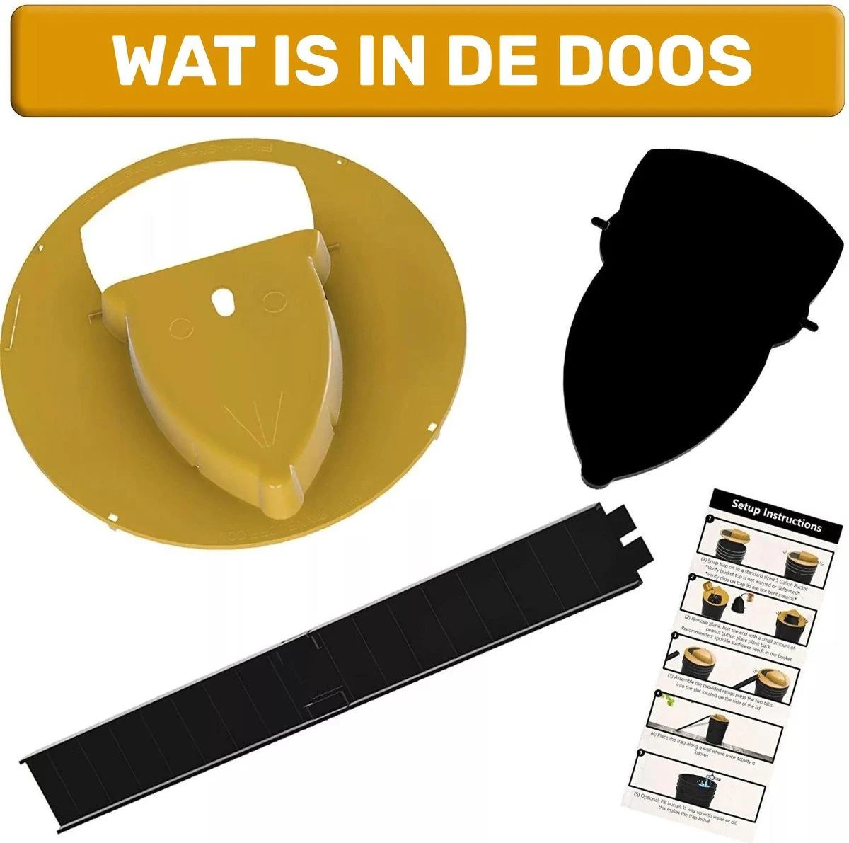 Merkloos Muizenval Emmer Deksel - Rattenval - Diervriendelijke Muizenval - Rattenval - Zonder Muizengif - Herbruikbaar - Binnen En Buiten - Afbeelding 6