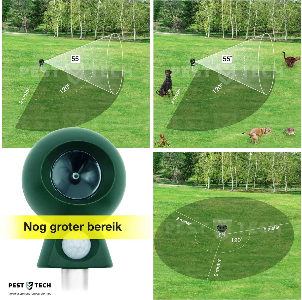 Pest Tech - PT-200 - Kattenverjager - Ultrasone Kattenverjager - Kattenschrik - Zonneenergie - Marterverjager -Zonder Solar Paneel - *Zonder Batterijen Inclusief - Afbeelding 8