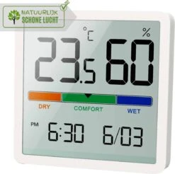 YUCONN Hygrometer - Luchtvochtigheidsmeter - Digitaal Weerstation - Binnen