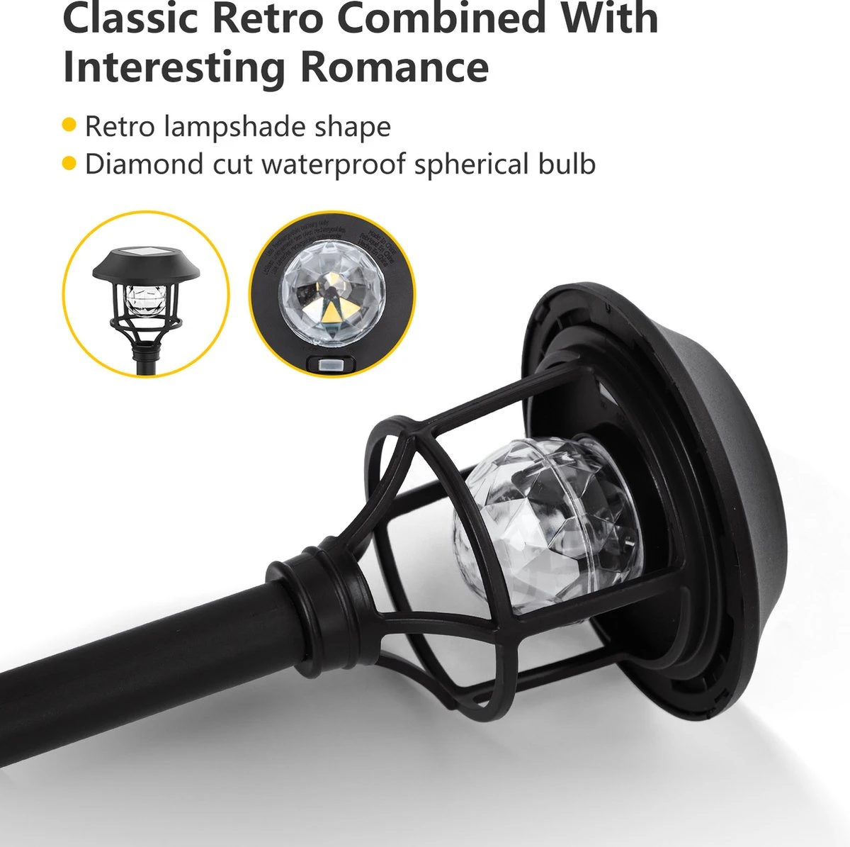 Aigostar LED Tuinverlichting Op Zonne Energie - RVS Stekers 42cm - Tuinverlichting - Tuinlamp - Tuinlantaarn - 3000K IP44 - Afbeelding 3