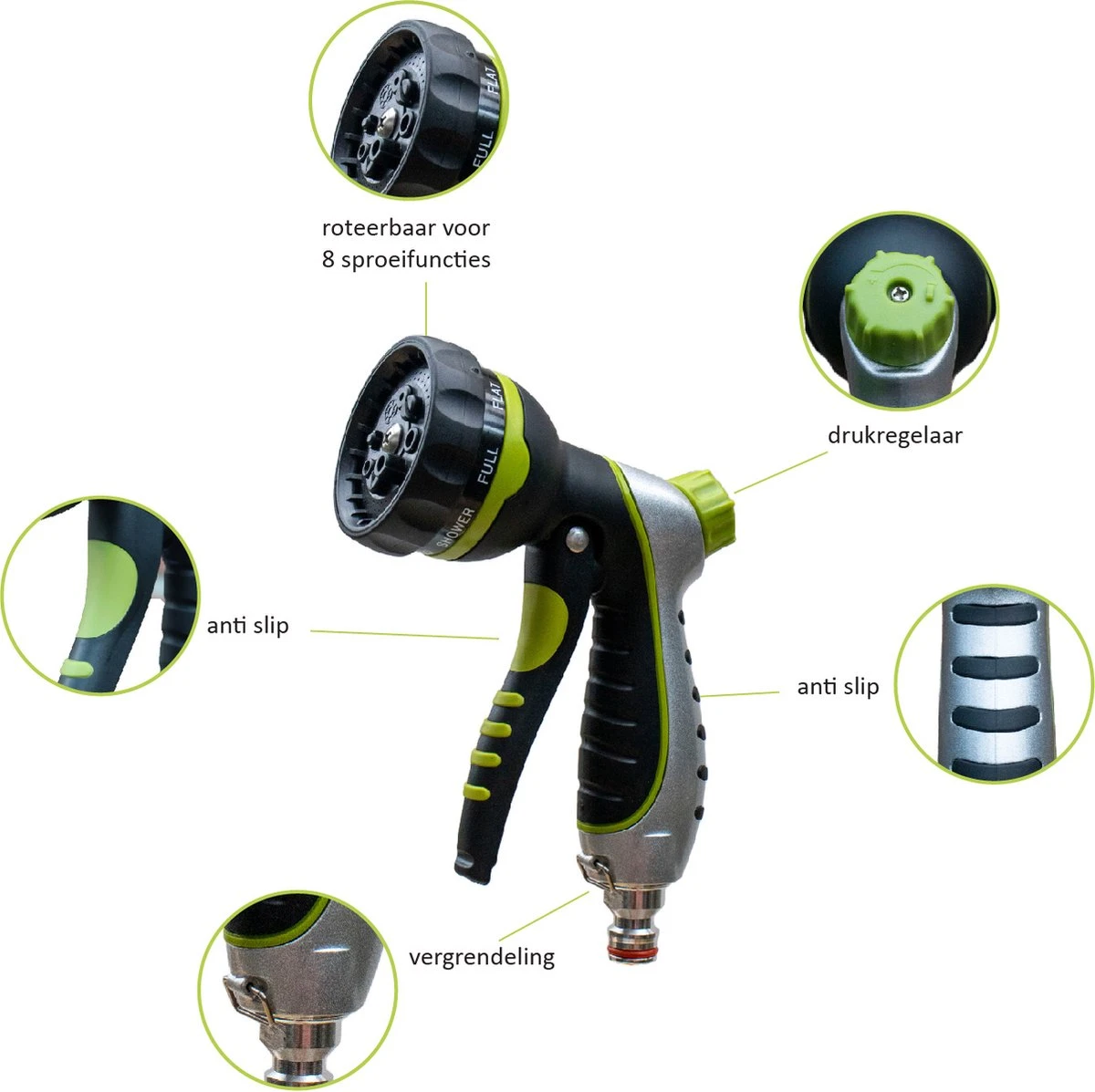 G-Flex Flexibele Tuinslang - Waterslang - 8 Verschillende Sproeistanden - Inclusief Opbergtas/splitter/Koppelstuk/Houder/Rubbers - 30 Meter - Afbeelding 2