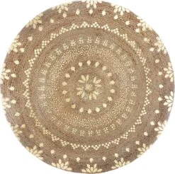 Atmosphera Vloerkleed - Jute - Goud - Rond - 115cm