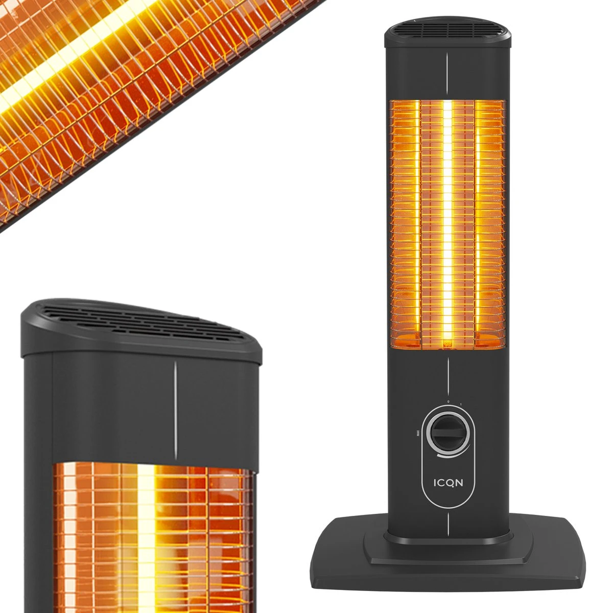 ICQN Infrarood Kachel, Terrasverwarmer, Elektrische Verwarming - 1500W - Voor Binnen En Buiten