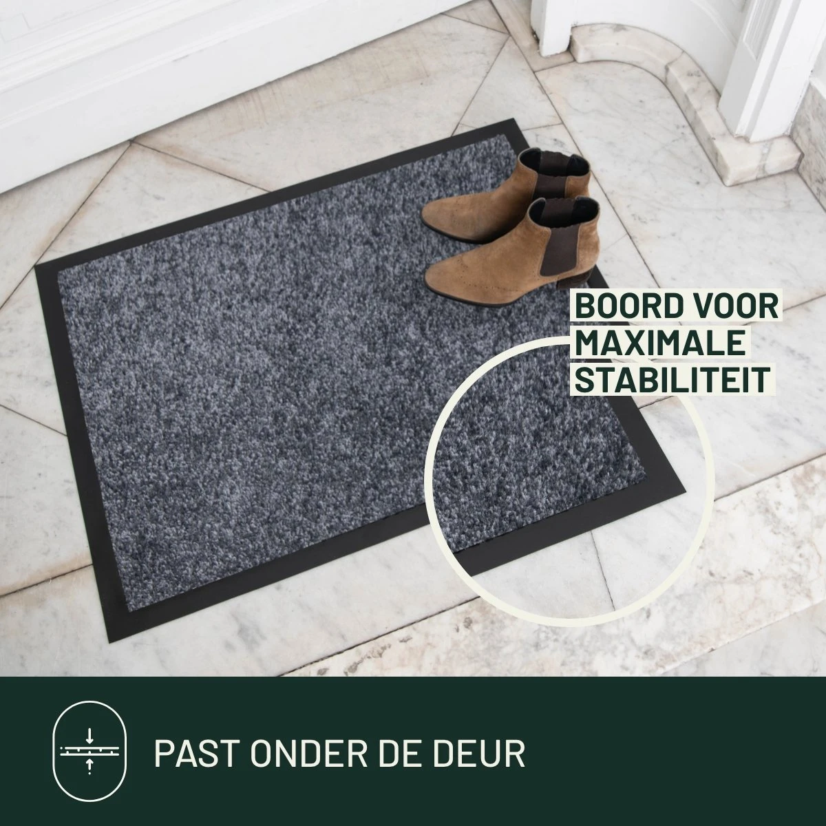 Deurmat Binnen Studio M - CLASSIC PRO - Droogloopmat Binnen 50x80 Cm - DONKERGRIJS/ANTRACIET - Schoonloopmat - Antislip Deurmat - Inloopmat - Deurmat Voor Binnen Of Buiten - Verschillende Afmetingen En Kleuren - Afbeelding 8