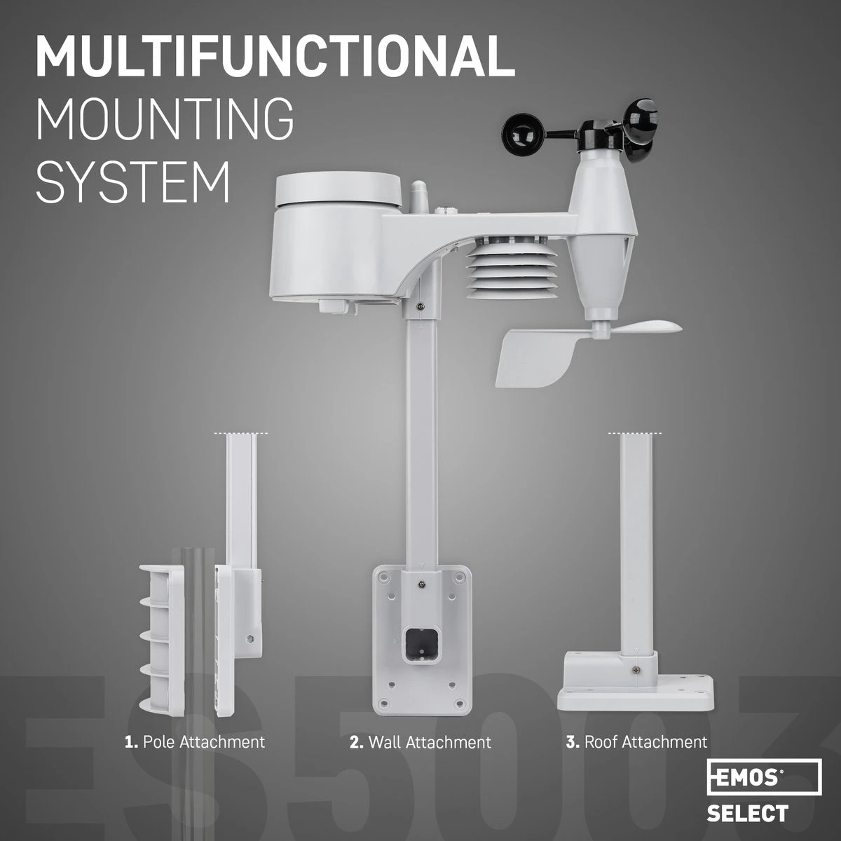 EMOS Weerstation Met Wind En Regenmeter, Draadloos Binnen- En Buitenweersysteem Met Kleurendisplay, Bewaakt Temperatuur, Luchtvochtigheid, Luchtdruk, Comfort & Hitte-index, 12-24 Uursvoorspelling, Inc. Batterijen - Afbeelding 4