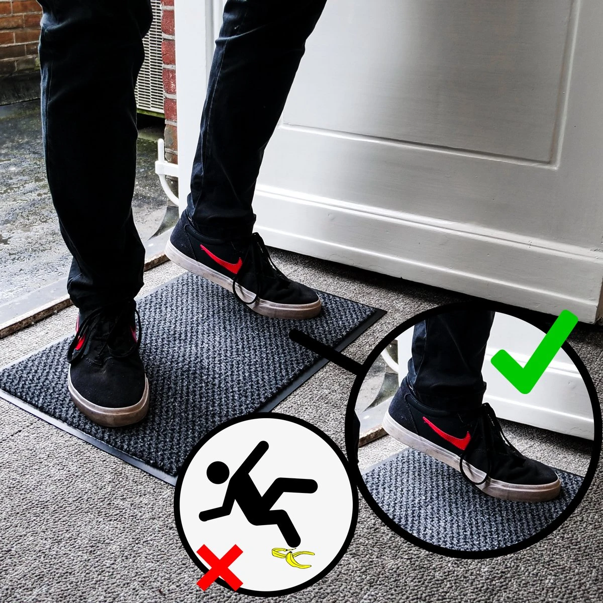 In Round Deurmat Voor Binnen En Buiten – 40 X 60 Cm – Antraciet - Afbeelding 3