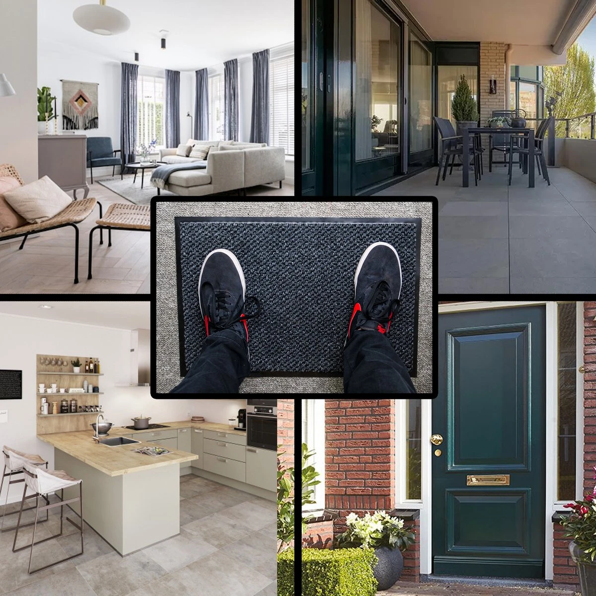 In Round Deurmat Voor Binnen En Buiten – 40 X 60 Cm – Antraciet - Afbeelding 5