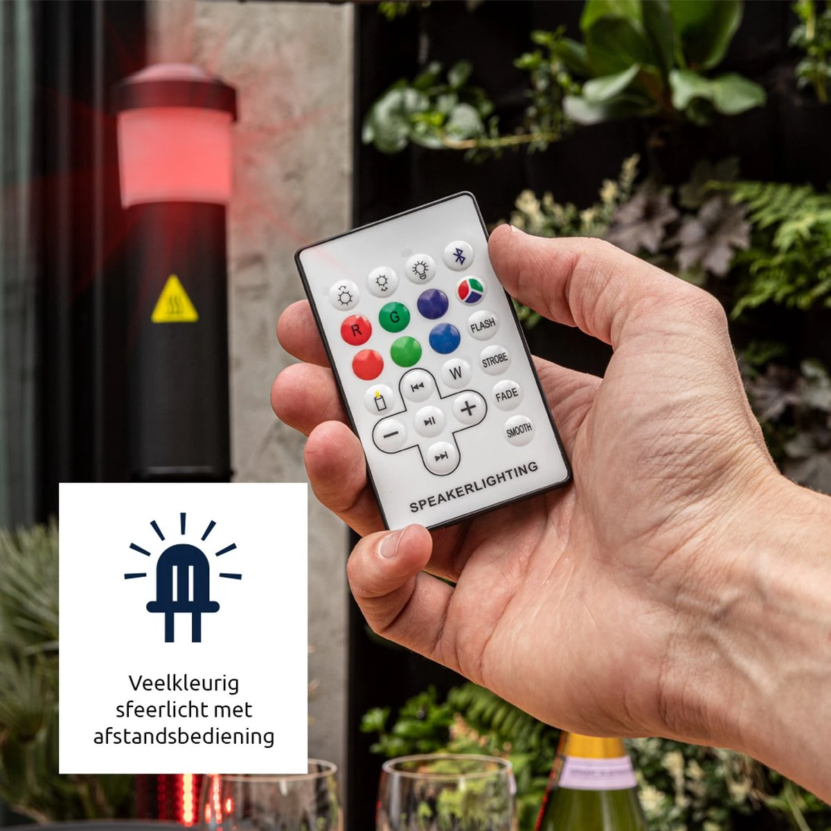 BluMill 3 In 1 Heater - Staande Terrasverwarmer - Terrasverwarmer Elektrisch - Heater Elektrisch - Met LED En Bluetooth Speaker - Afbeelding 2