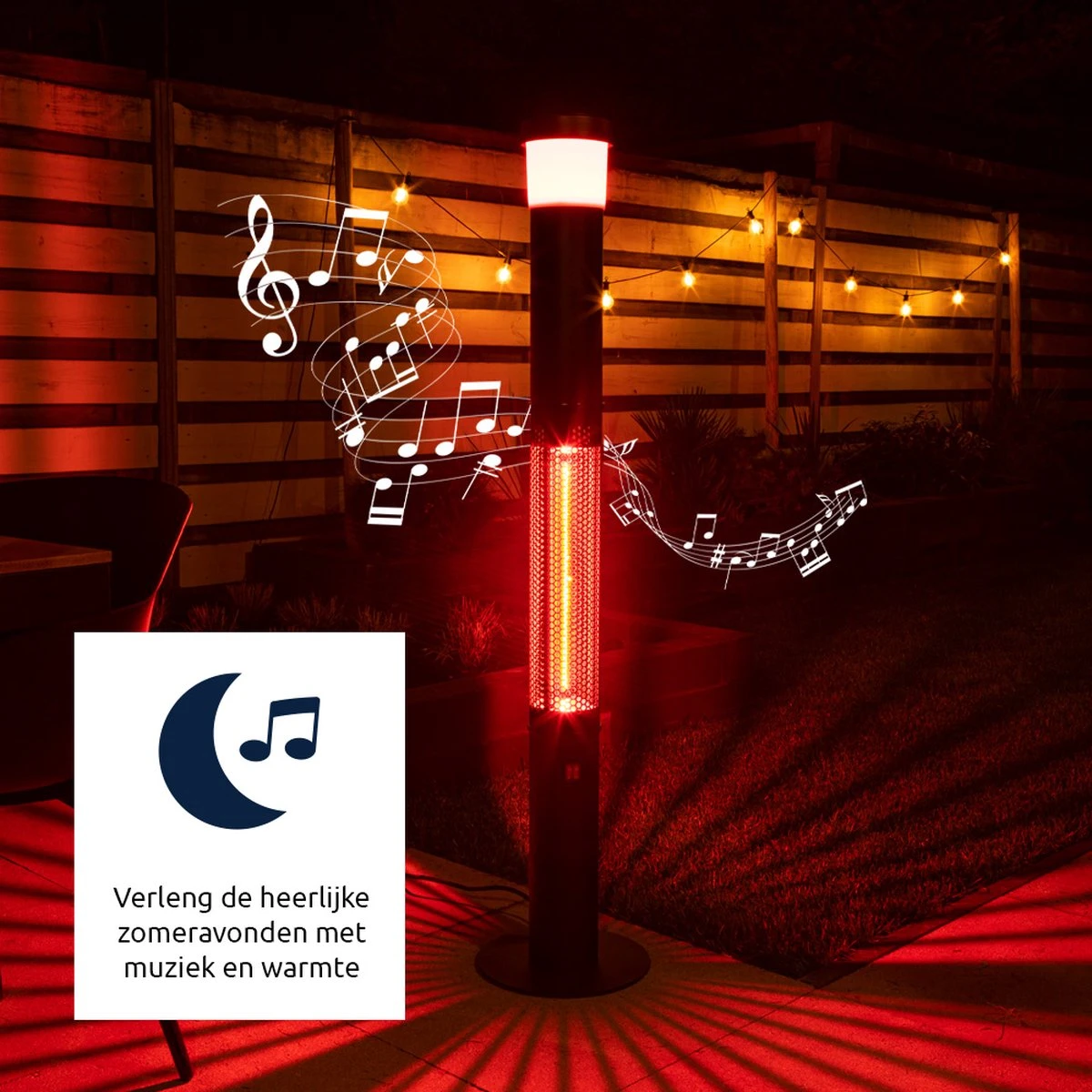 BluMill 3 In 1 Heater - Staande Terrasverwarmer - Terrasverwarmer Elektrisch - Heater Elektrisch - Met LED En Bluetooth Speaker - Afbeelding 3