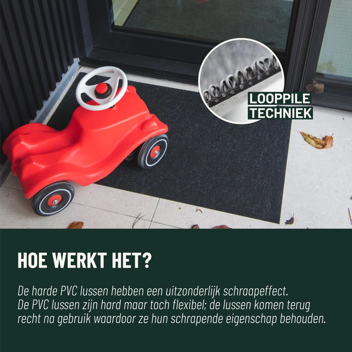 Antislip Deurmat Buiten Studio M - OUTDOOR - Buitenmat - 60x100cm - Zwart - All-Weather Deurmat - Droogloopmat Buiten - UV-/Chloor-/Zoutwaterbestendig - Geschikt Voor Aan Buitendeur, Zwembad, Sauna, Buitendouche, BBQ, Camping - Afbeelding 2