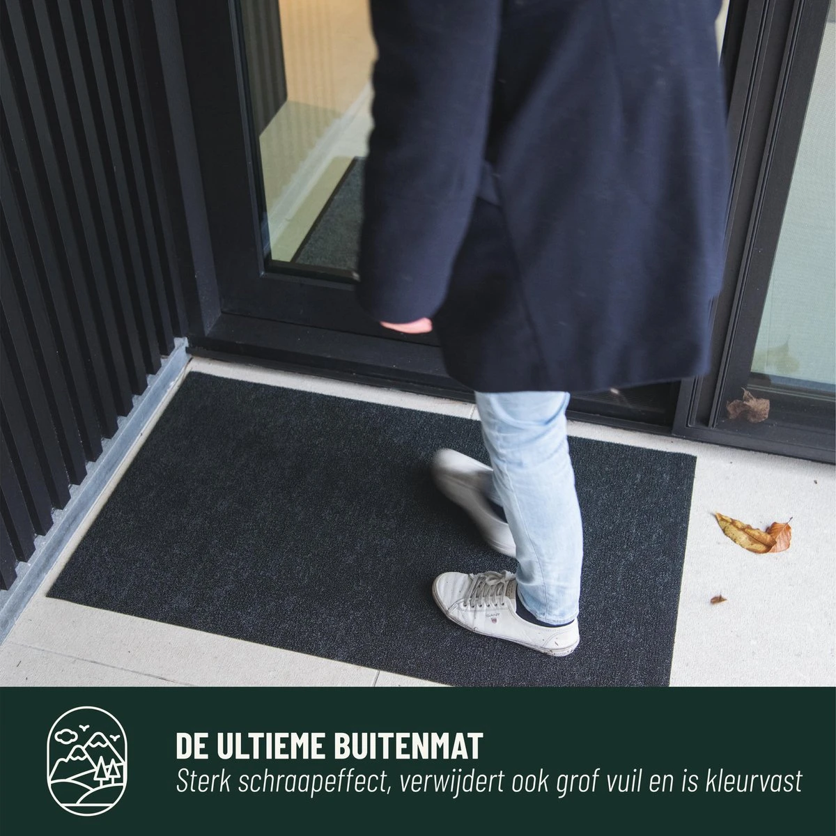 Antislip Deurmat Buiten Studio M - OUTDOOR - Buitenmat - 60x100cm - Zwart - All-Weather Deurmat - Droogloopmat Buiten - UV-/Chloor-/Zoutwaterbestendig - Geschikt Voor Aan Buitendeur, Zwembad, Sauna, Buitendouche, BBQ, Camping - Afbeelding 4