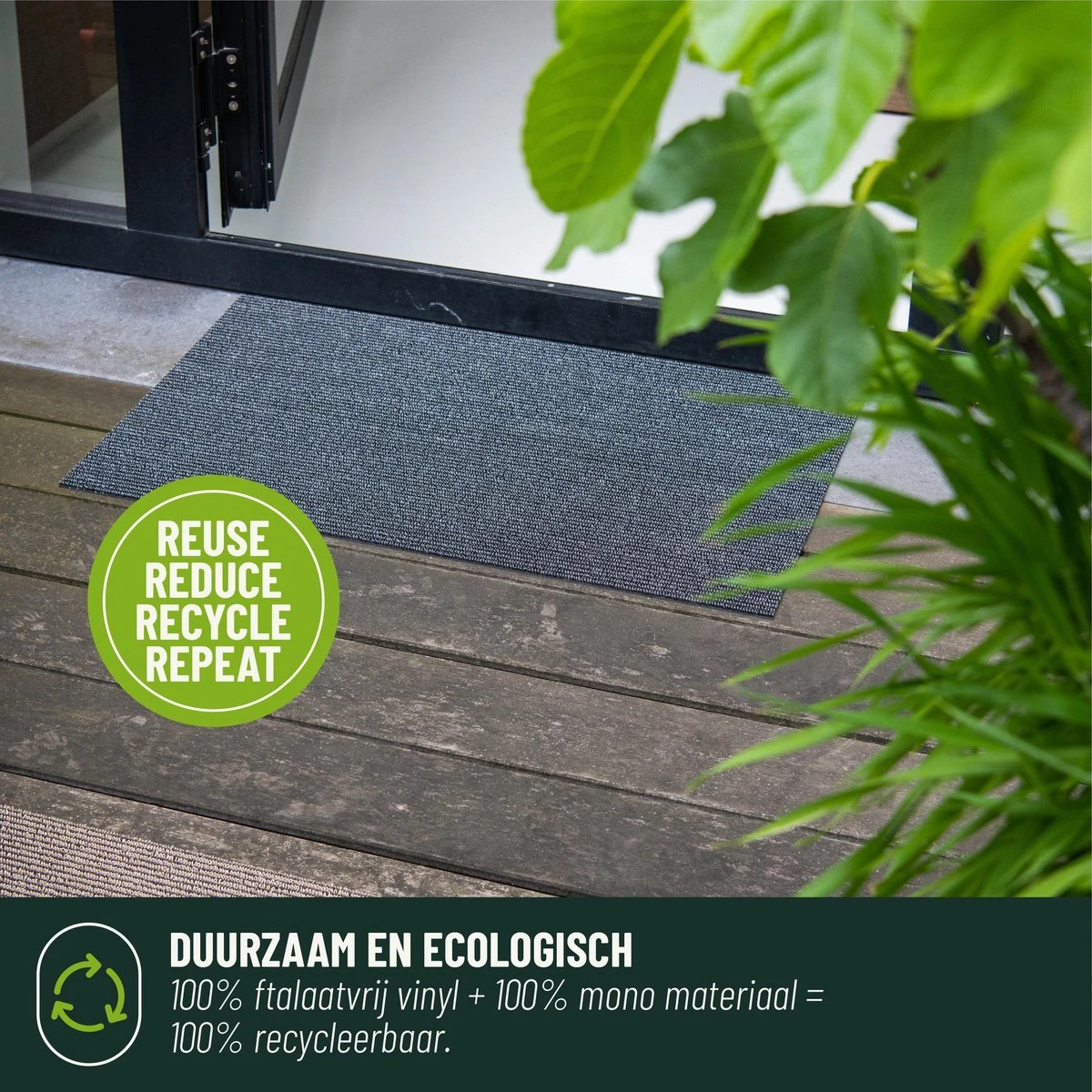 Antislip Deurmat Buiten Studio M - OUTDOOR - Buitenmat - 60x100cm - Zwart - All-Weather Deurmat - Droogloopmat Buiten - UV-/Chloor-/Zoutwaterbestendig - Geschikt Voor Aan Buitendeur, Zwembad, Sauna, Buitendouche, BBQ, Camping - Afbeelding 11