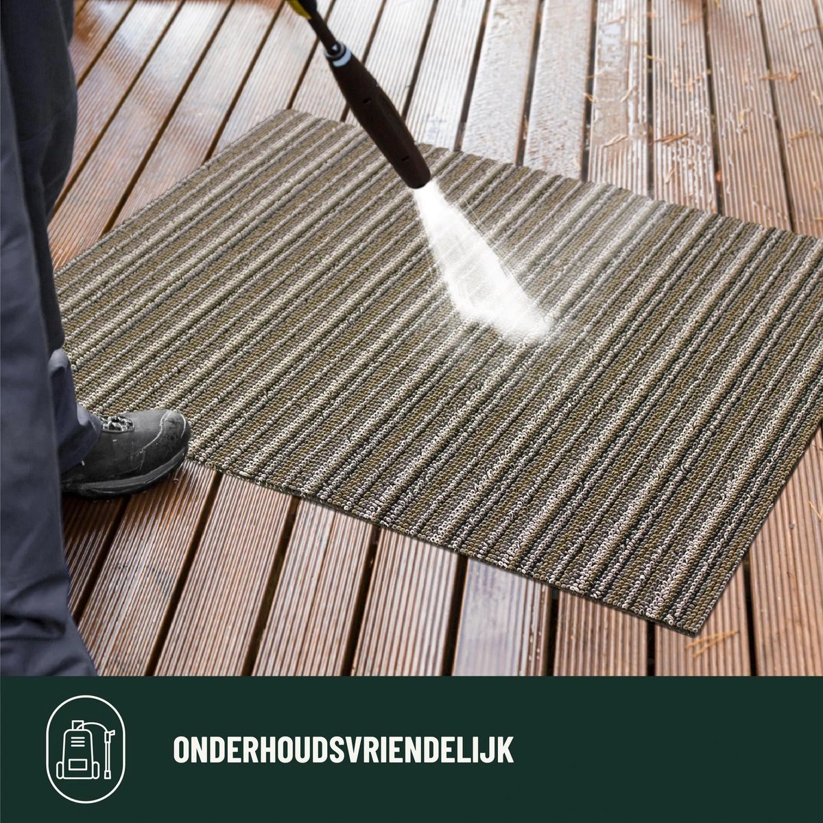 Antislip Deurmat Buiten Studio M - OUTDOOR - Buitenmat - 60x100cm - Zwart - All-Weather Deurmat - Droogloopmat Buiten - UV-/Chloor-/Zoutwaterbestendig - Geschikt Voor Aan Buitendeur, Zwembad, Sauna, Buitendouche, BBQ, Camping - Afbeelding 13