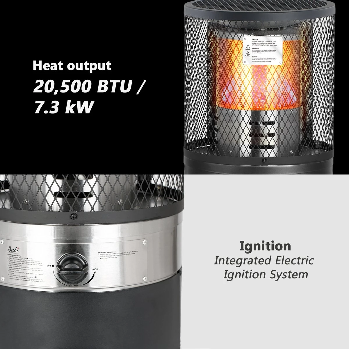 Balioutdoors Lounge Terrasverwarmer 7.3kW -Staande Heater - Gas - Incl. Gasdrukregelaarset 50 Mbar & Slang 50 Cm - Model SRPH92 - Afbeelding 8