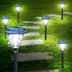 Aigostar 10IBM - Solar Tuinfakkels - 6 Stuks - 40.4cm - IP44 - Tuinverlichting Op Zonne-energie - Tuinlantaarns - Padverlichting- 6500K
