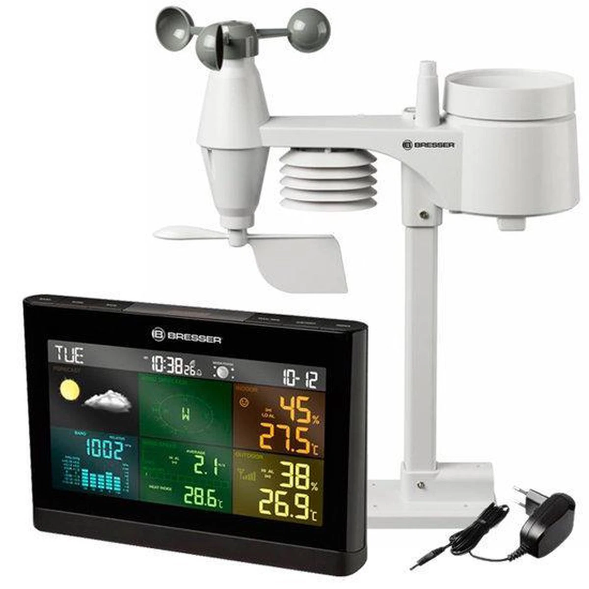 Bresser 5-in-1 Weerstation - Met Multifunctionele Buitensensor - Met Regen- En Windmeter - Zwart - Afbeelding 9