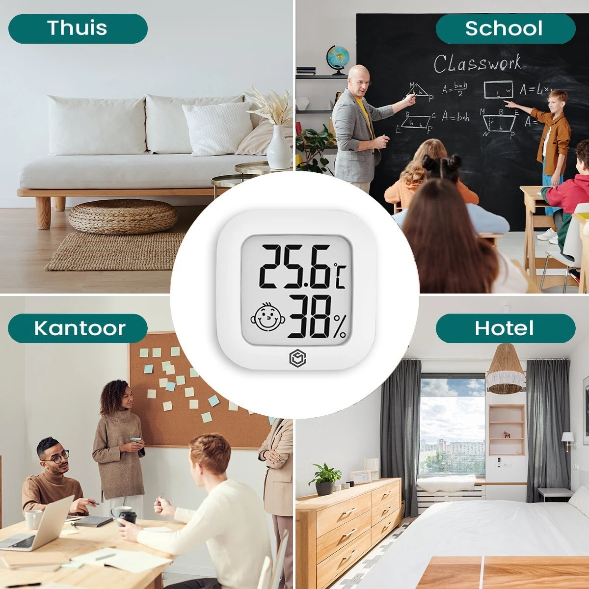 Ease Electronicz Hygrometer - Weerstation - Luchtvochtigheidsmeter - Thermometer Voor Binnen - Incl. Batterij En Plakstrip - Afbeelding 7