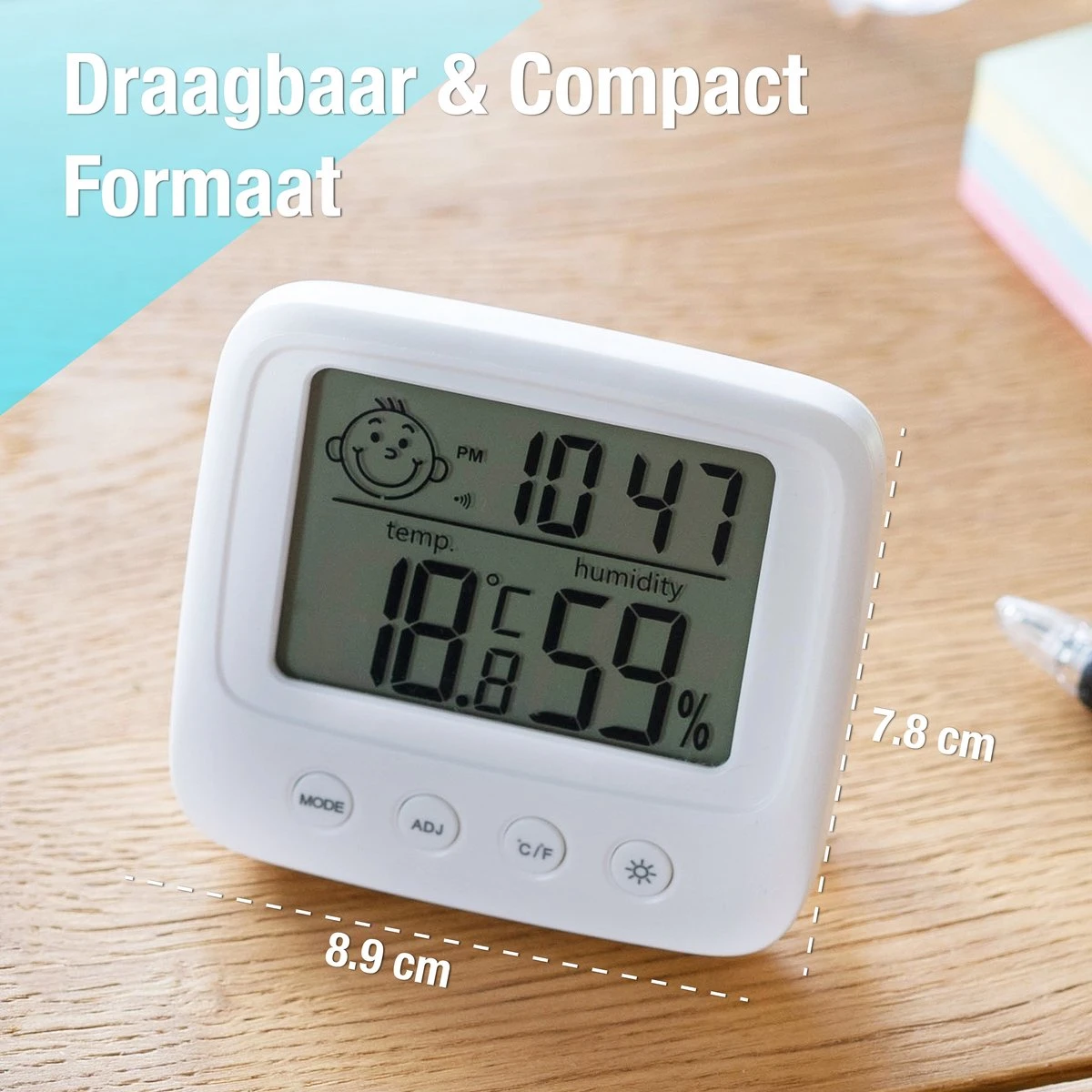 Thermometer En Hygrometer Met Batterijen - Digitale Luchtvochtigheidsmeter - Thermometer Binnen - 2 In 1 - Afbeelding 10