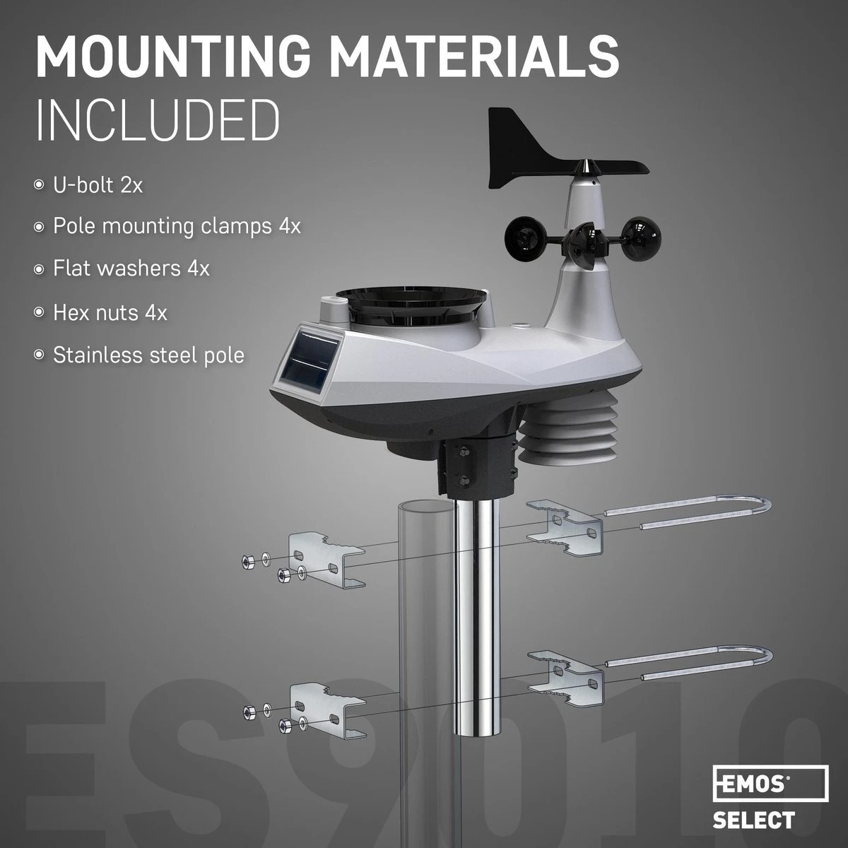 EMOS Weerstation Met Wifi, Draadloos Binnen- En Buitenweersysteem Met Kleurendisplay, Bewaakt Tijd & Datum, Temperatuur, Luchtvochtigheid, Luchtdruk, Comfort & Hitte-index, 12-24 Uursvoorspelling - Afbeelding 10