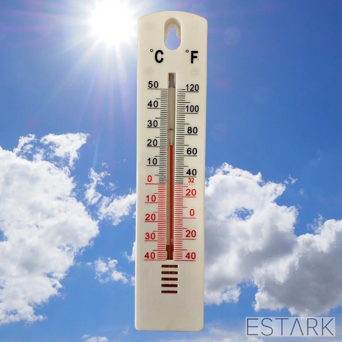 ESTARK® Thermometer - Buitenthermometer - Binnenthermometer - Metalen Binnen Buiten Thermometer - Wit - Thermometer Voor Aan Muur Gevel - Kwik - Draadloos - Min/Max - Muurthermometer - Kozijnthermometer - Temperatuurmeter - Thermometer Wit - Afbeelding 5