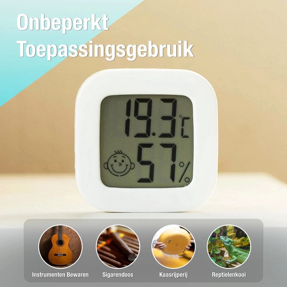 Compacte Thermometer En Hygrometer Mèt Batterijen - Luchtvochtigheidsmeter - Digitale Vochtmeter Voor Binnen - 2 In 1 Thermohygrometer - Set Van 3 - Afbeelding 7