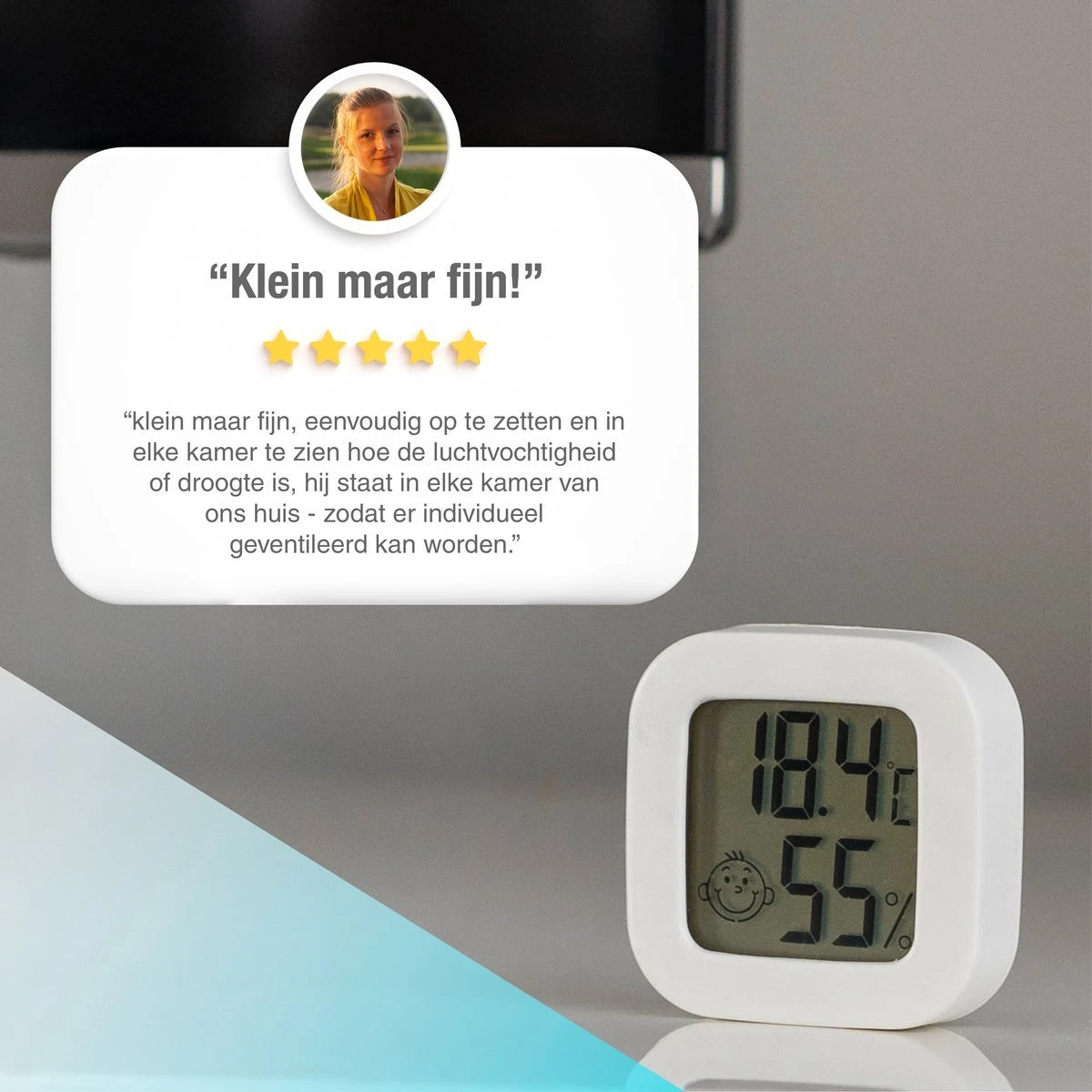 Compacte Thermometer En Hygrometer Mèt Batterijen - Luchtvochtigheidsmeter - Digitale Vochtmeter Voor Binnen - 2 In 1 Thermohygrometer - Set Van 3 - Afbeelding 9