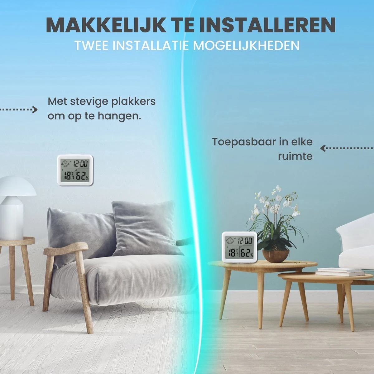 Infinite Goods Hygrometer - Weerstation - Luchtvochtigheidsmeter - Thermometer Voor Binnen - Vochtmeter - 2 In 1 - Incl. Batterij - Afbeelding 5