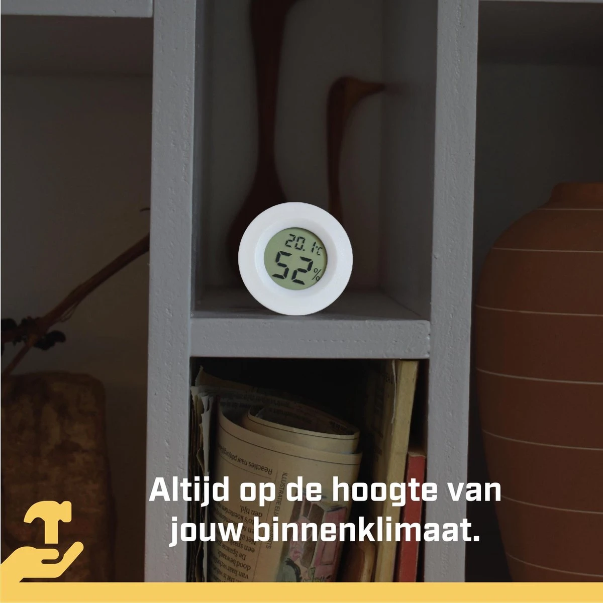 TM2 - Thermometer & Hygrometer - Luchtvochtigheidsmeter Voor Binnen/Koelkast - Wit - Incl Batterijen - Afbeelding 5