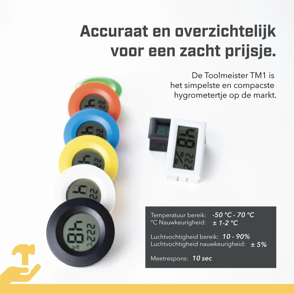 TM2 - Thermometer & Hygrometer - Luchtvochtigheidsmeter Voor Binnen/Koelkast - Wit - Incl Batterijen - Afbeelding 12