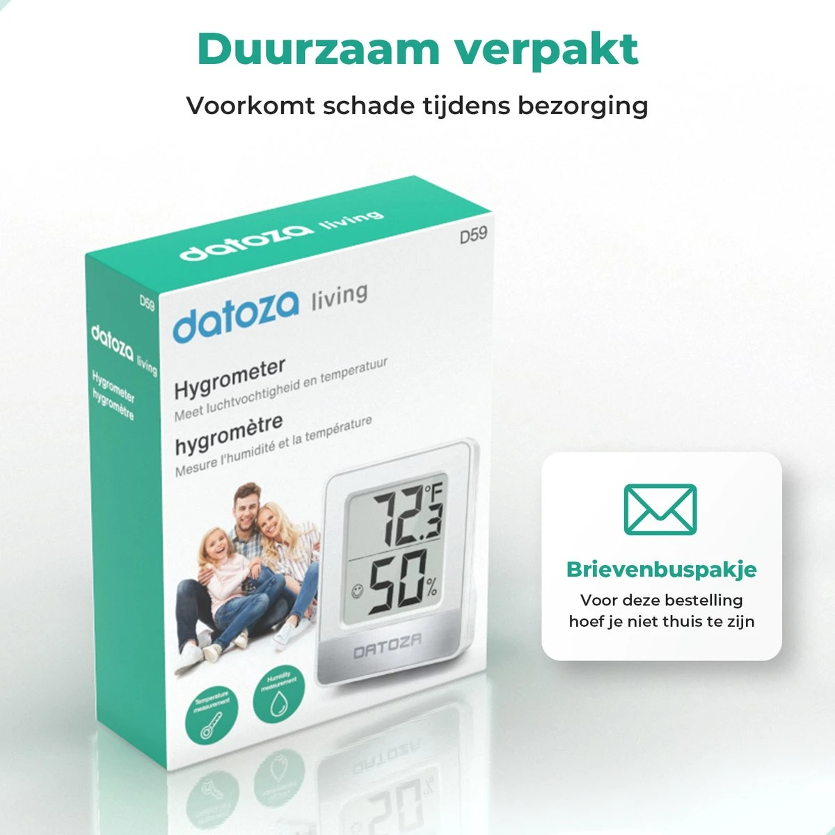 Datoza Thermo Hygrometer - Luchtvochtigheidsmeter - Digitaal Weerstation Vochtigheidsmeter Met Thermometer - Voor Binnen - Afbeelding 10