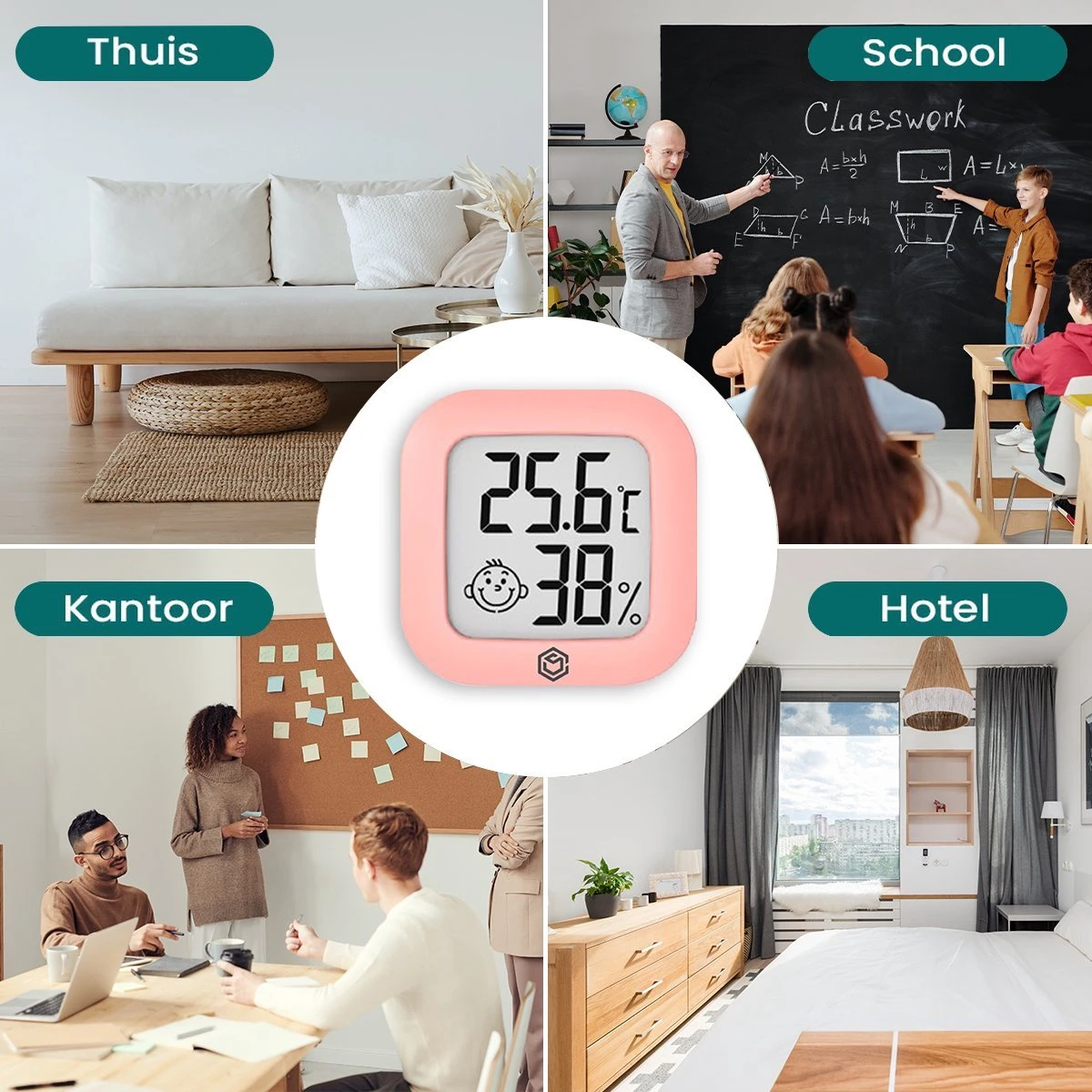 Ease Electronicz Hygrometer - Weerstation - Luchtvochtigheidsmeter - Thermometer Voor Binnen - Incl. Batterij En Plakstrip - Afbeelding 7