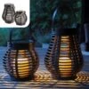 Gadgy Solar Rotan Tafellamp Set Van 2 - Solar Tuinverlichting Op Zonneenergie - Tuinlantaarn - Led Buitenverlichting Met Dag/Nacht Sensor - Voor Binnen En Buiten