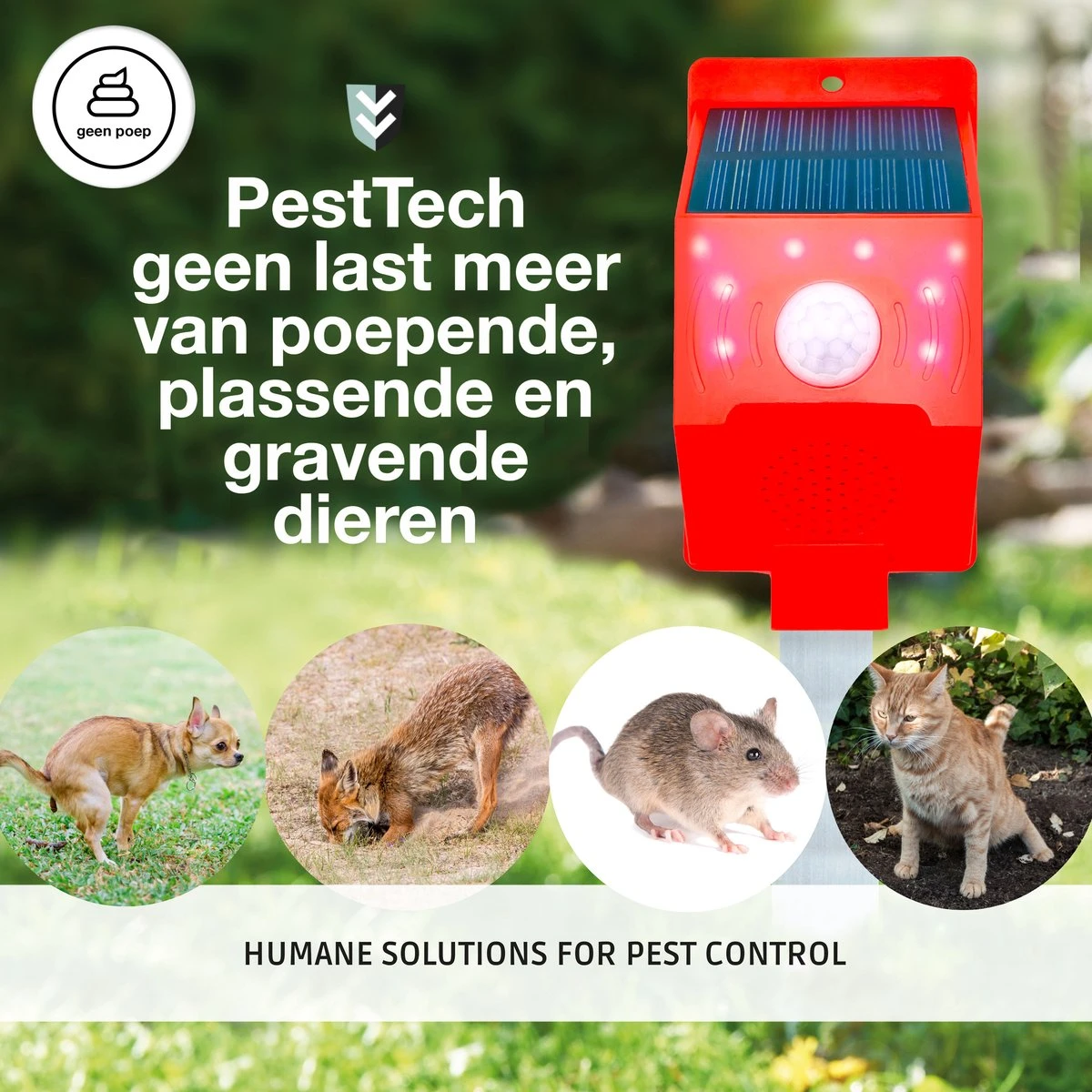 Pest-Tech™ PT-219 | Ultrasone Kattenverjager Op Zonneenergie | Kattenschrik | Marterverjager | Dierenverjager | Kattenafweermiddel | Ongedierte Verjager - Met USB Oplaadkabel - Afbeelding 11