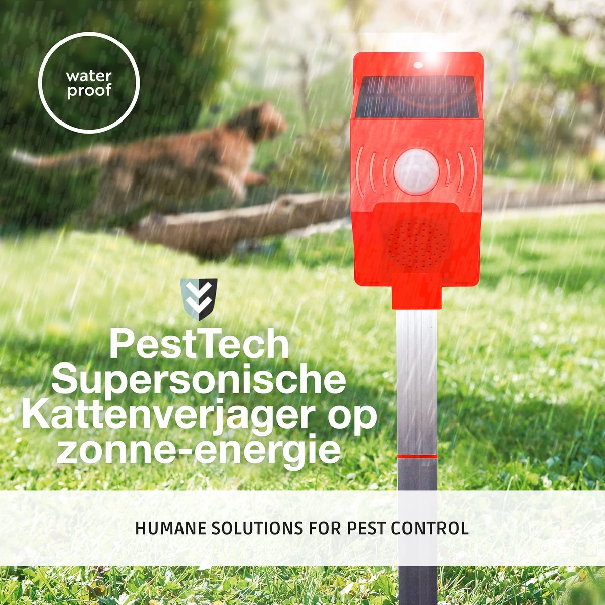 Pest-Tech™ PT-219 | Ultrasone Kattenverjager Op Zonneenergie | Kattenschrik | Marterverjager | Dierenverjager | Kattenafweermiddel | Ongedierte Verjager - Met USB Oplaadkabel - Afbeelding 13