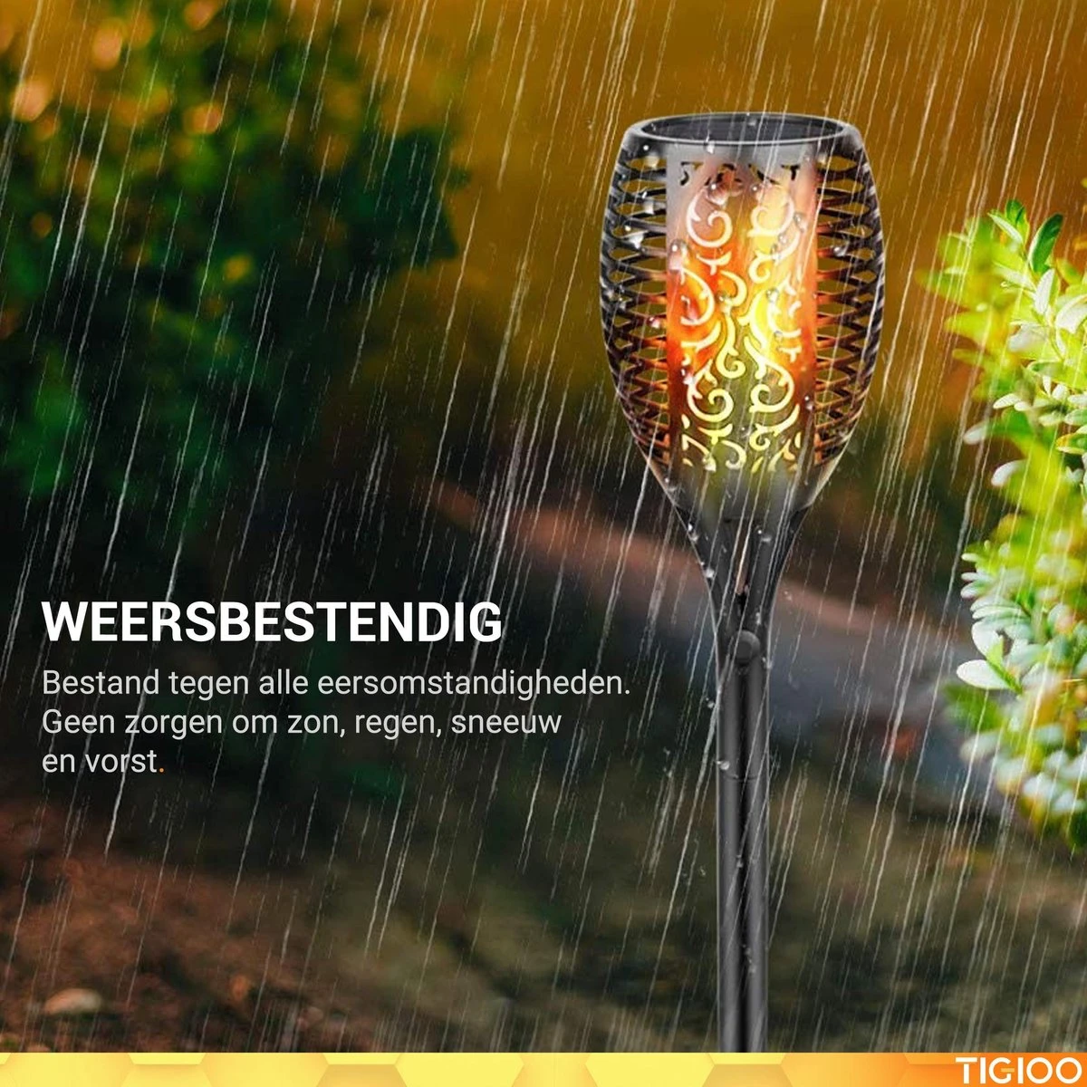 TIGIOO Solar Tuinverlichting - XL Tuinlamp Lantaarn Buitenverlichting Op Zonne Energie - Tuinlamp 2 PACK - Afbeelding 6