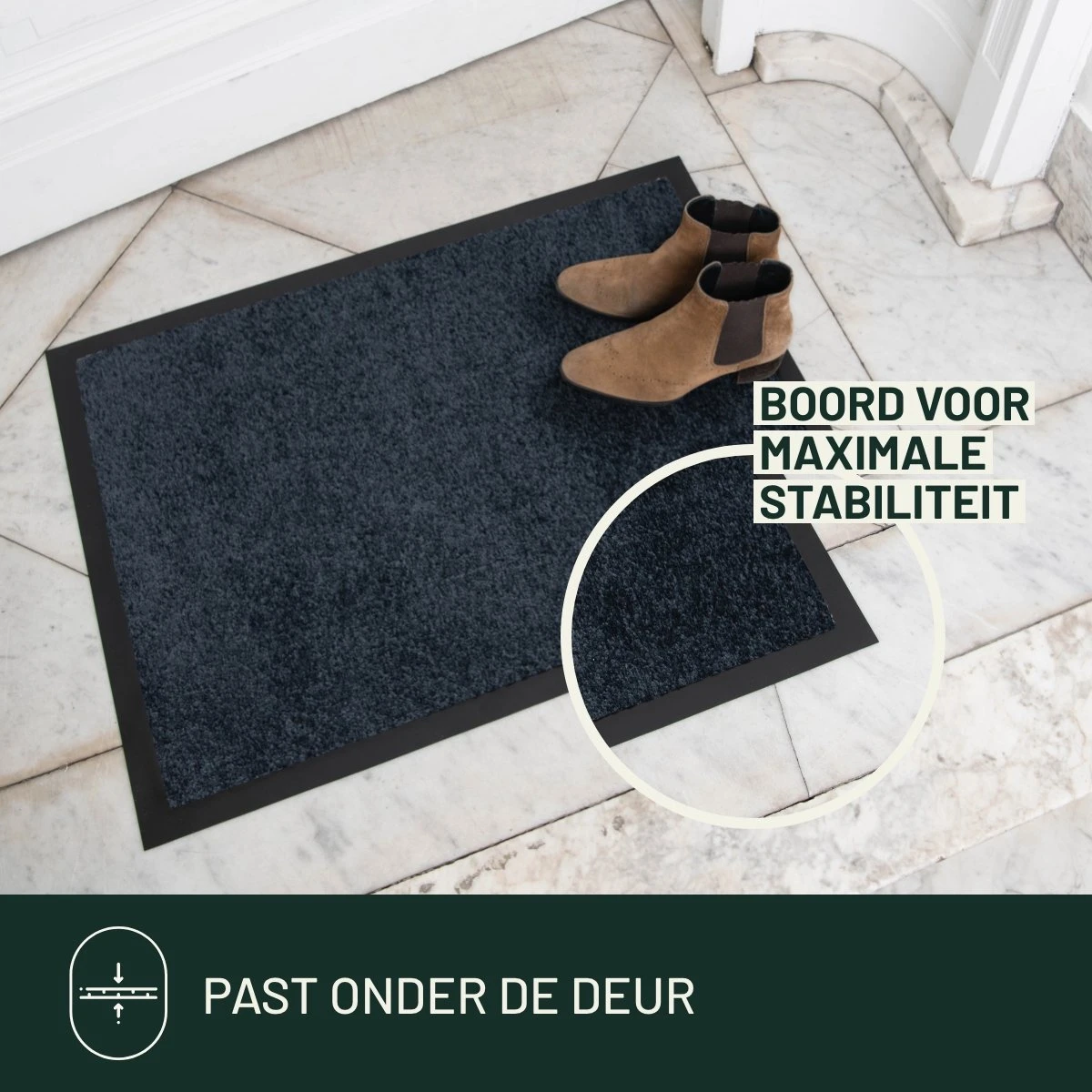 Deurmat Binnen Studio M - CLASSIC PRO - Droogloopmat Binnen 120x180 Cm - ZWART - Schoonloopmat - Antislip Deurmat - Inloopmat - Deurmat Voor Binnen Of Buiten - Verschillende Afmetingen En Kleuren - Afbeelding 2