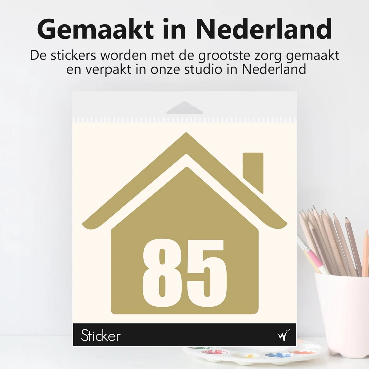 Container Sticker Huisnummer - Kliko Sticker - Huisnummer Sticker - Deursticker - Weerbestendig - 10 X 11 Cm - Goud - Afbeelding 5