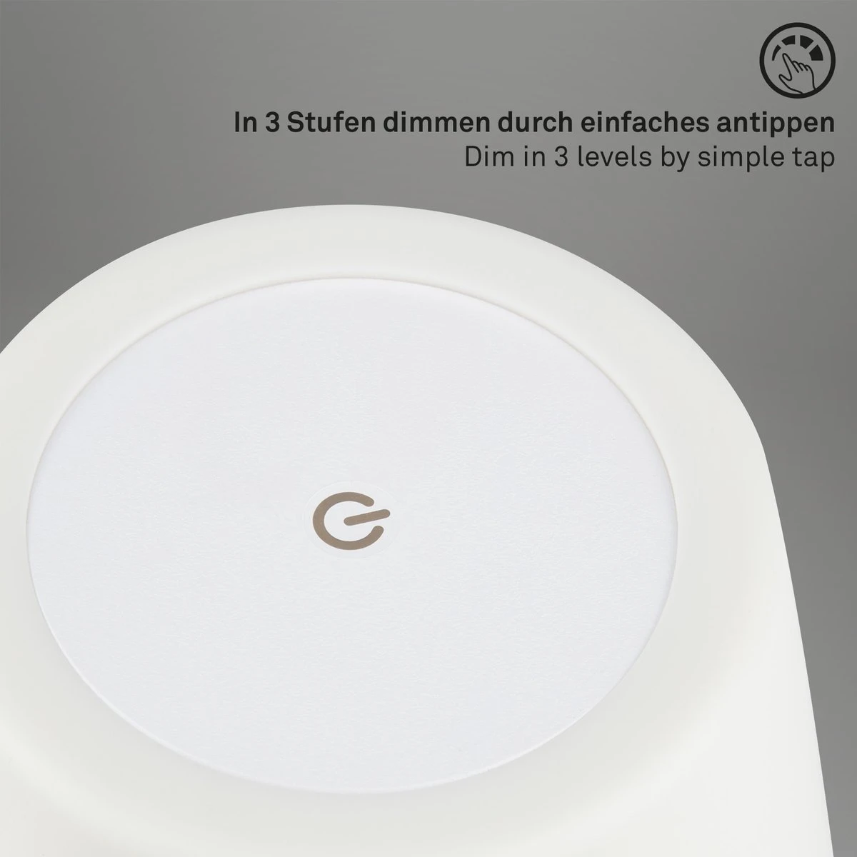 Briloner Leuchten - LED Buiten Tafellamp - Touch - 3W - IP44 - Draadloze - Batterij - Wit - Ø30cm - Afbeelding 7