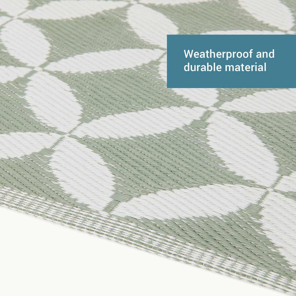 JEMIDI Tuintapijt In Modern Cirkelpatroon - Buitentapijt 120 X 180 Cm - Kleed Voor Tuin, Balkon En Binnenshuis - Groen Grijs/wit Patroon - Afbeelding 4