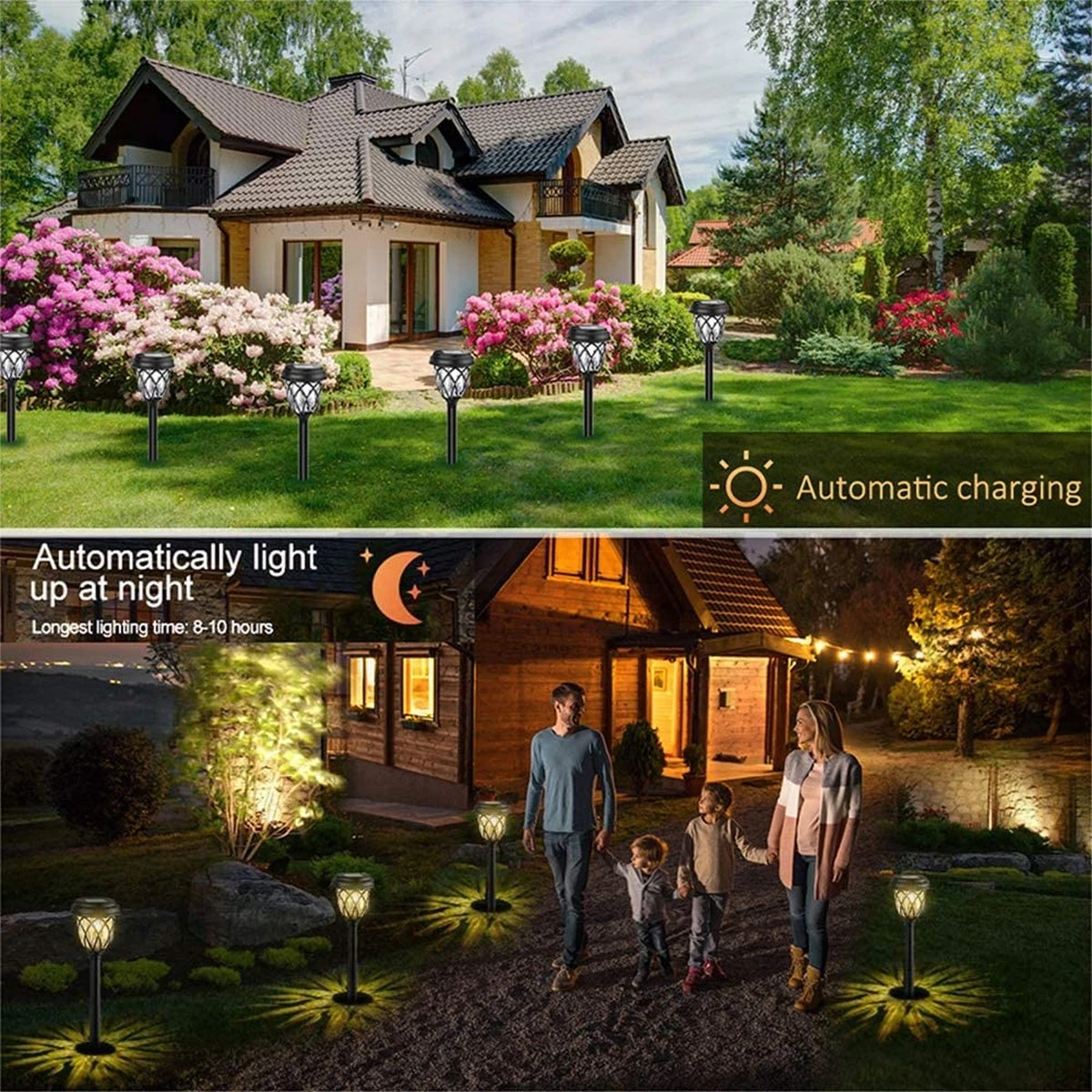 Solar Tuinverlichting - Zonne Energie - Op Zonne Energie - Tuinfakkels 42cm Buiten Set 6 Stuks - LSL8600X - Afbeelding 2