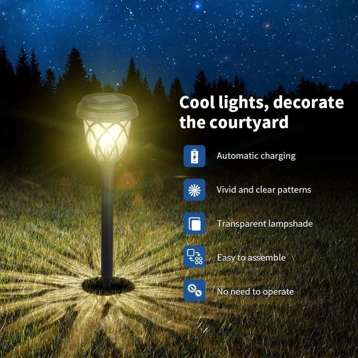 Solar Tuinverlichting - Zonne Energie - Op Zonne Energie - Tuinfakkels 42cm Buiten Set 6 Stuks - LSL8600X - Afbeelding 8