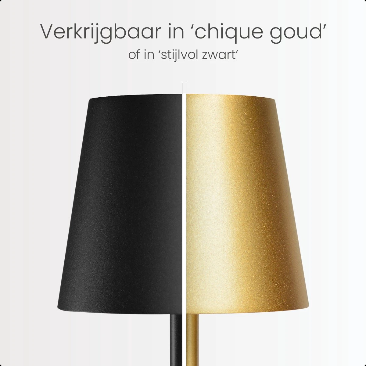 Goliving Tafellamp Op Batterijen - Oplaadbaar En Dimbaar - Moderne Touch Lamp Goud - Nachtlamp Draadloos - 38 CM - Afbeelding 9