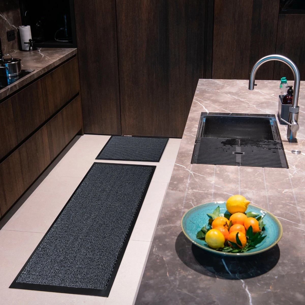 Keukenloper Studio M - CLASSIC - Droogloopmat Binnen/Loper 60x180 Cm - GRIJS - Keukentapijt - Antislip Deurmat - Loper Tapijt/Loper Gang - Deurmat Binnen Of Buiten - Verschillende Afmetingen En Kleuren