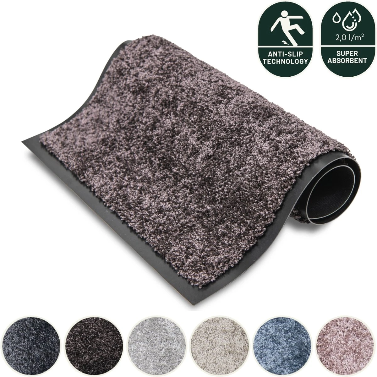 Deurmat Studio M - OPTICLEAN - Droogloopmat Binnen - 60X80 Cm - Bruin - Verschillende Afmetingen En Kleuren