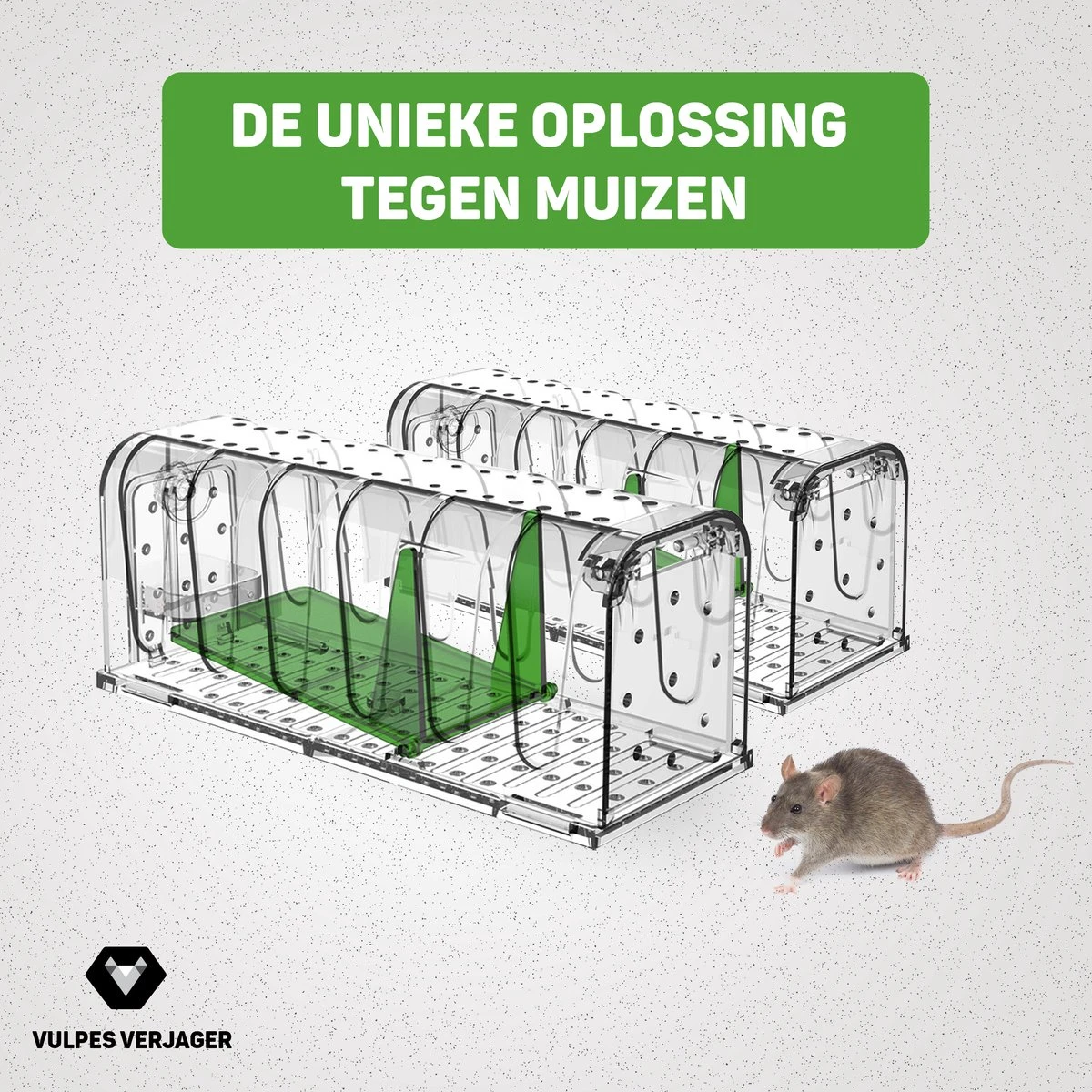 Vulpes Verjager® - Muizenval - Diervriendelijke Muizenvallen Voor Binnen & Buiten - 2 Stuks - Met Schoonmaakborstel - Muizenklem - 100% Pakkans - Afbeelding 2
