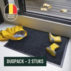 Deurmatten Set 2 Stuks Studio M - CLASSIC PRO - Deurmat Binnen 60x80 Cm - ZWART - Schoonloopmat - Antislip Deurmat - Droogloopmat Binnen