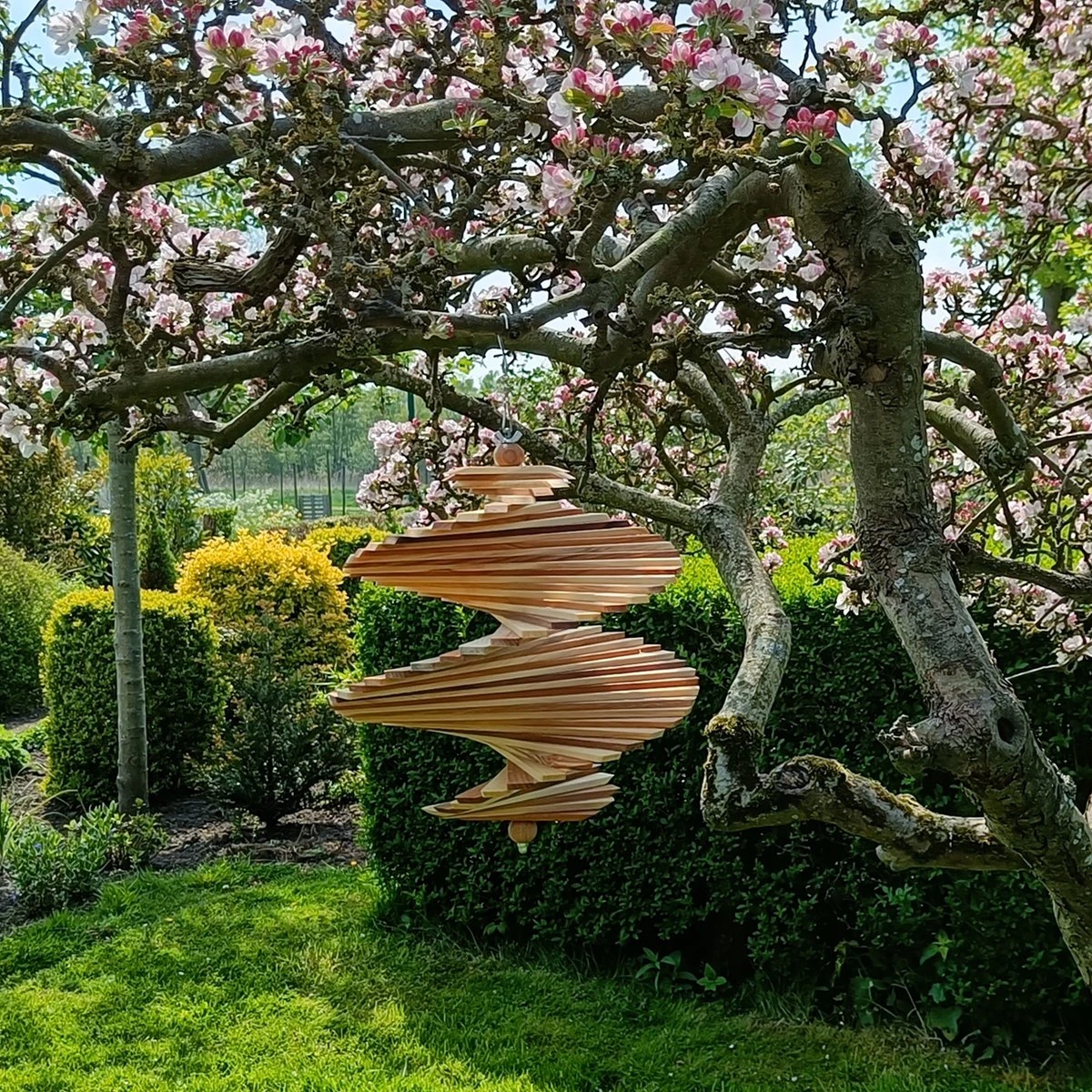 Dokkodo - Luxe Houten Windspinner - Bijzondere Tuindecoratie - Wind Spinner - Origineel Cadeau - Afbeelding 2